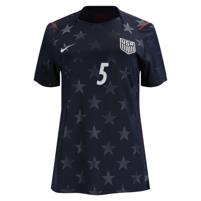Nike Women’s A. Robinson United States Away Stadium Jersey 2026 (Dark Obsidian/Pure Platinum)