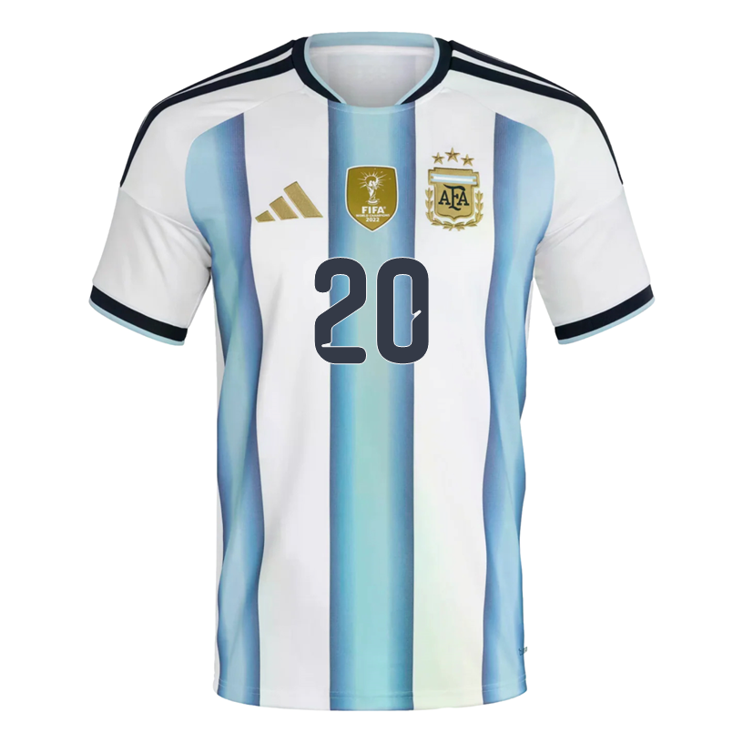 adidas Men's Mac Allister  Argentina 2026 Home World Cup Jersey (White/Icey Light Blue)