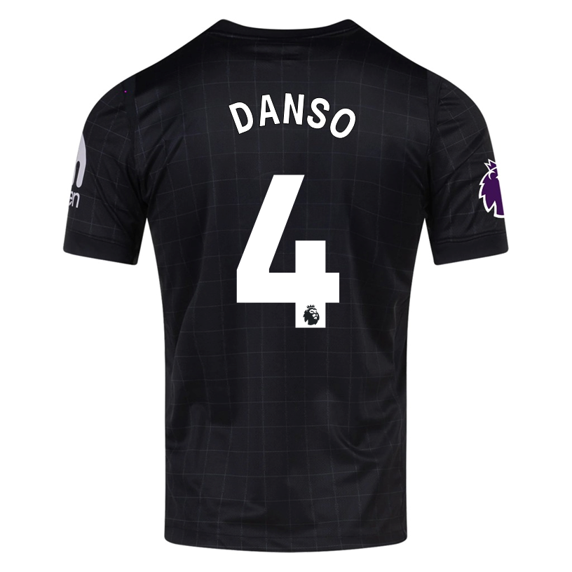 Nike Danso Men's Tottenham Away Jersey w/ EPL + No Room For Racism Patches 25/26 (Black/Iron)