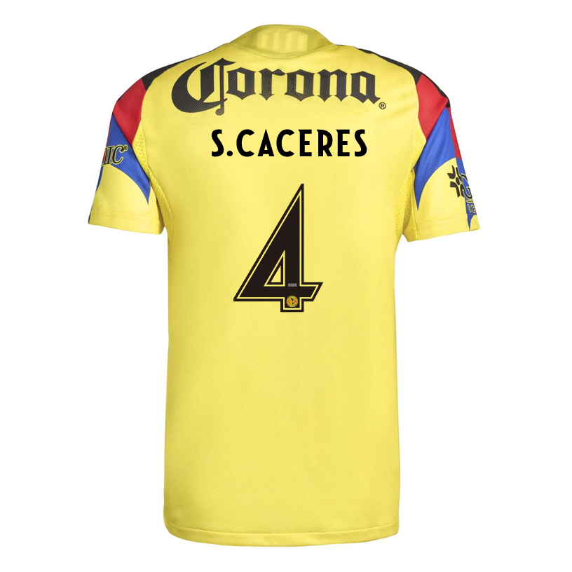 adidas S. Caceres Men's Club America 25/26 Authentic Home Jersey (Yellow)