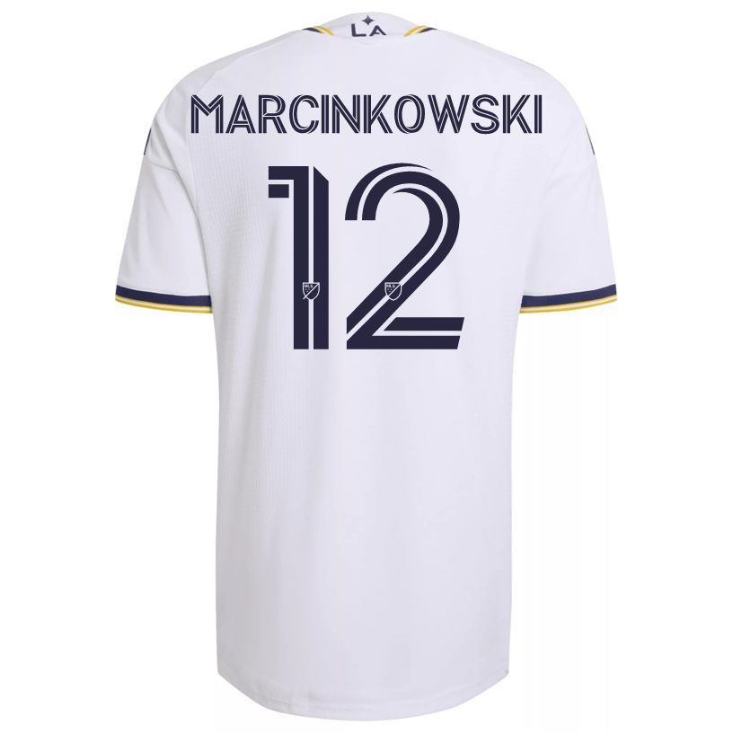 adidas Men's Marcinkowski LA Galaxy Authentic Match Home Jersey 26/27 (White)