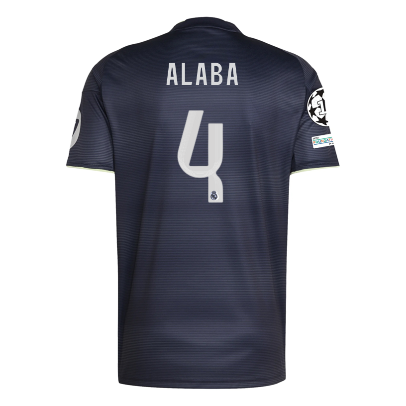 adidas Alaba Real Madrid 25/26 Away Jersey w/ Champions League Patches (Legend Ink)