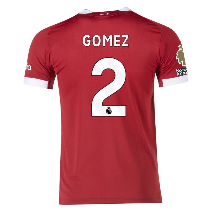 adidas Men's Liverpool FC Authentic Gomez Home Jersey 25/26 w/ EPL + NRFR Patches (Strawberry Red)