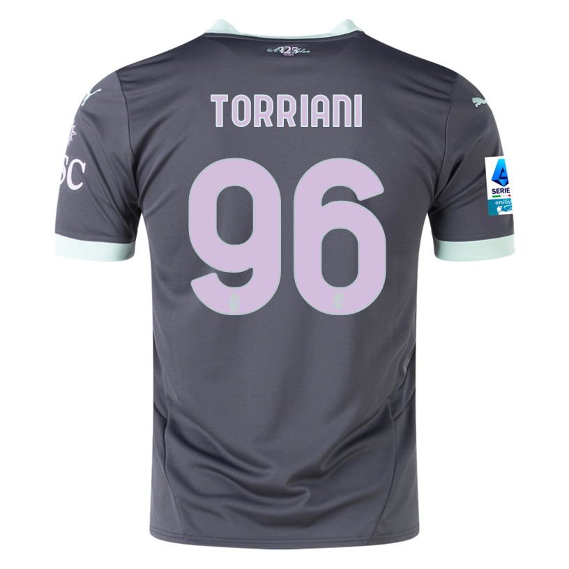 Puma AC Milan Lorenzo Torriani Third Jersey w/ Serie A Patch 24/25 (Shadow Gray/Fresh Mint)