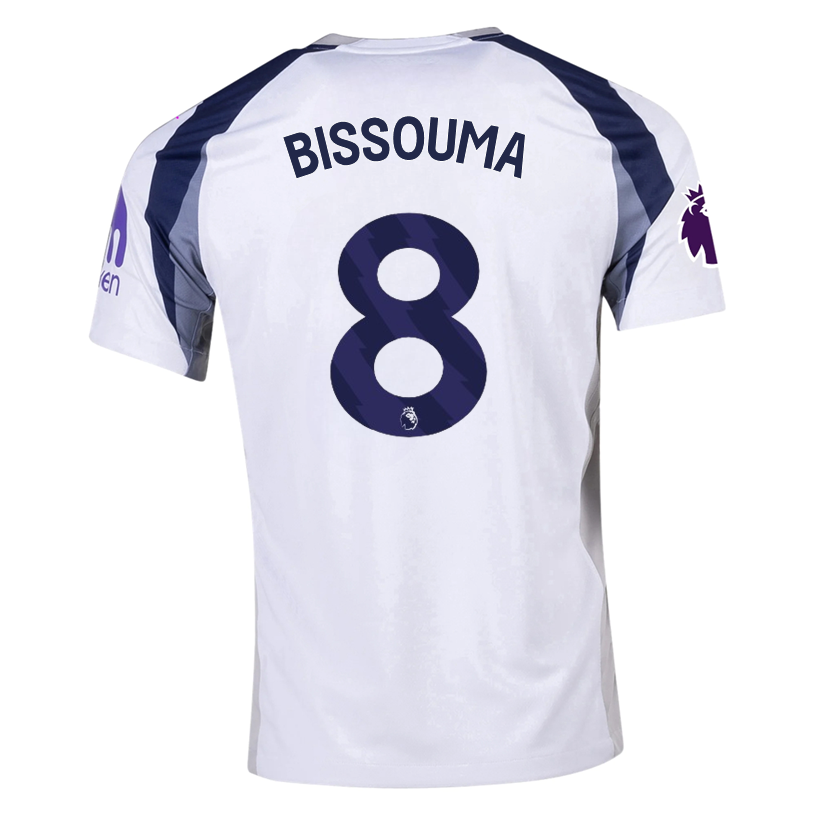 Nike Bissouma Tottenham Hotspurs Home Jersey w/ EPL + No Room For Racism Patch 25/26 (White/Iron/Binary Blue)