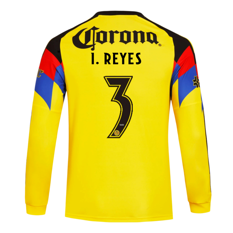 adidas I. Reyes Club América 25/26 Long Sleeve Home Jersey (Yellow)