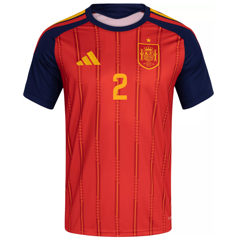 adidas Men's Carvajal Spain World Cup Home Jersey 2026 (Vivid Red)