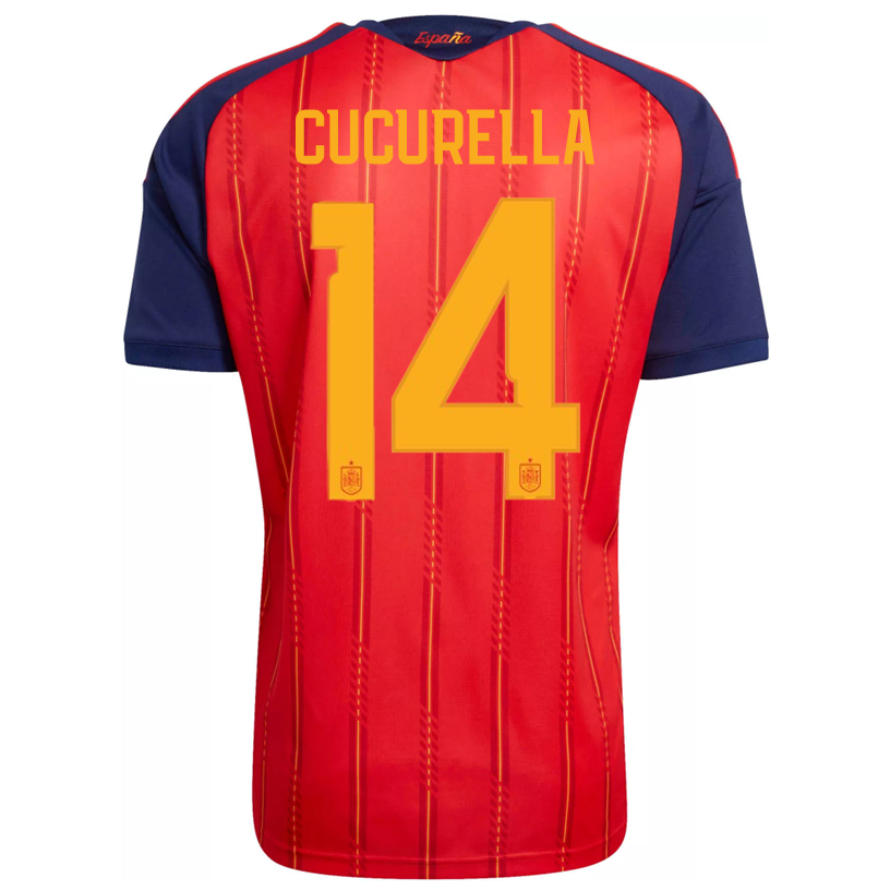 adidas Men's Cucurella Spain World Cup Home Jersey 2026 (Vivid Red)