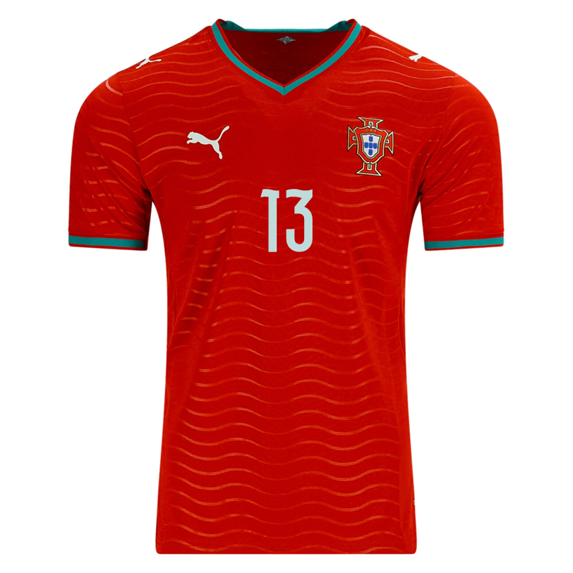 PUMA Men's Portugal Renato Veiga Home World Cup 2026 Soccer Jersey (Club Red/Green Lagoon)