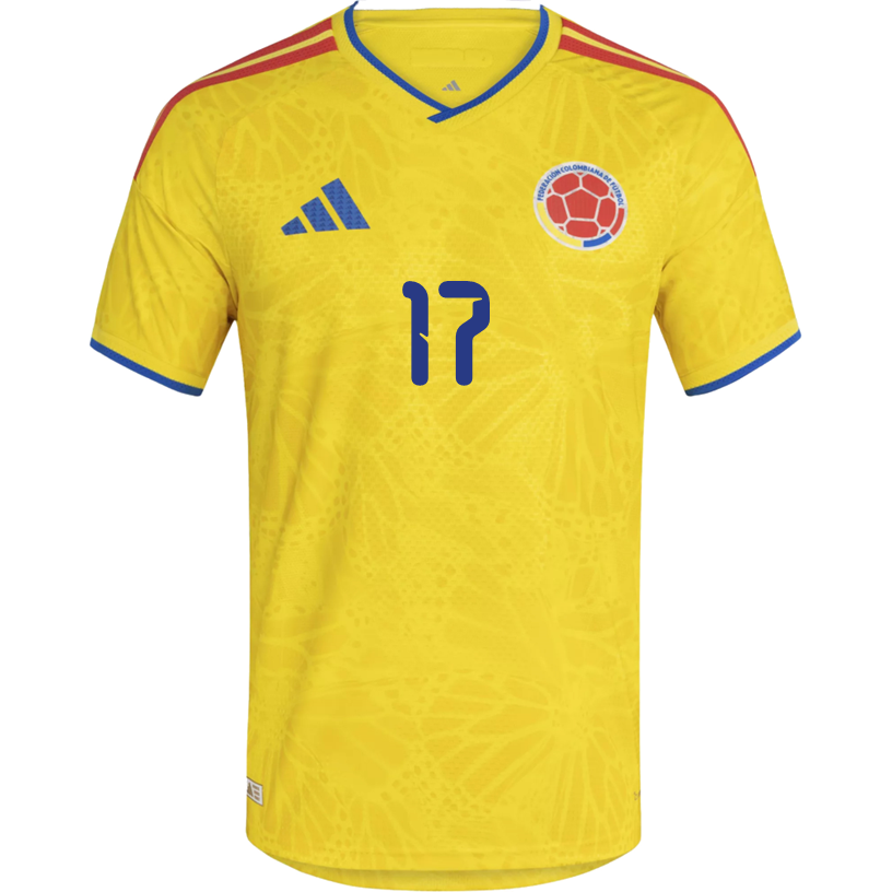 adidas Men's Mojica Colombia 2026 Authentic Home Jersey (Impact Yellow)