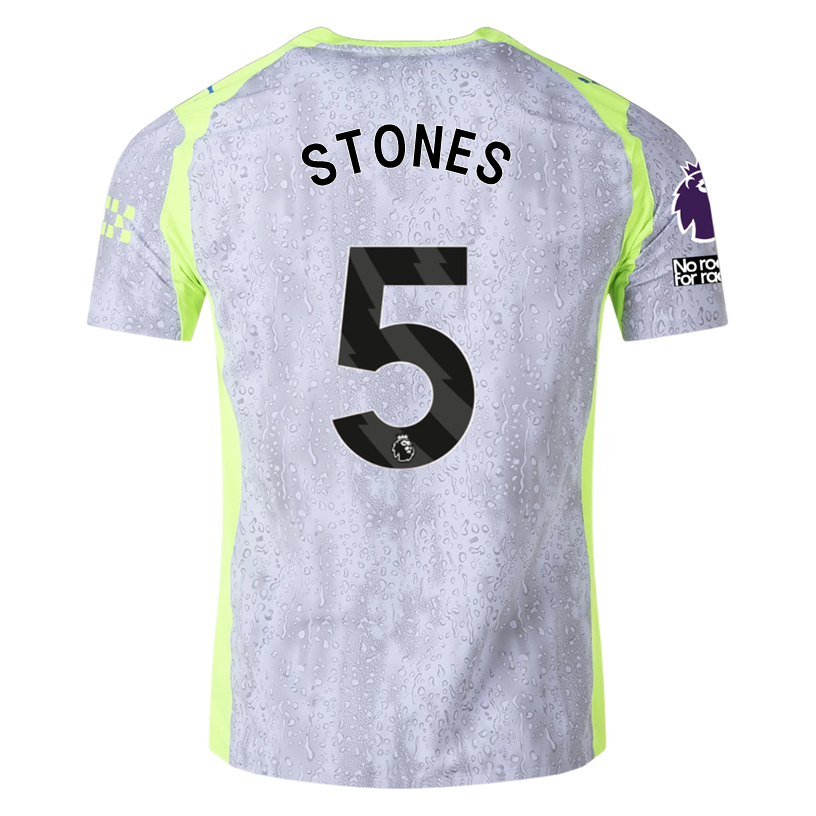 Puma Manchester City Authentic Stones Third Jersey w/ EPL + No Room For Racism 25/26 (Cool Weather/Pro Green)