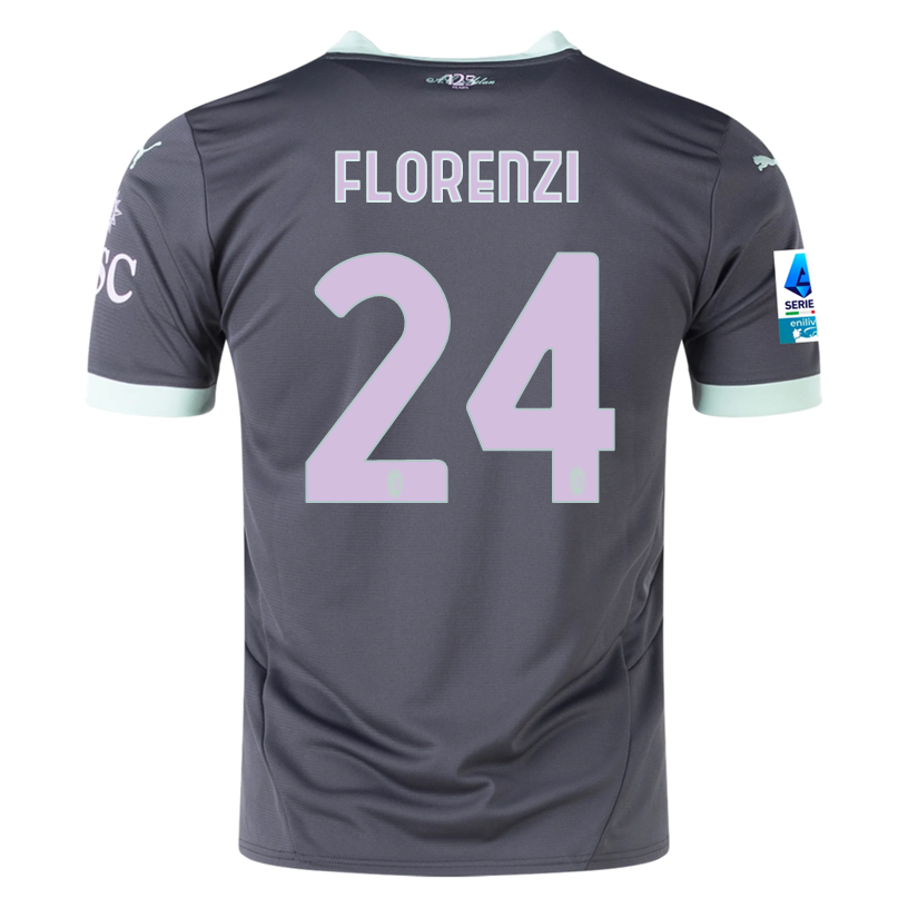 Puma AC Milan Alessandro Florenzi Third Jersey w/ Serie A Patch 24/25 (Shadow Gray/Fresh Mint)