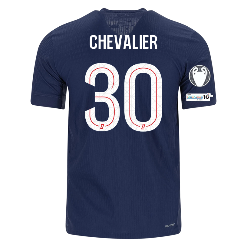 Nike Men's Chevalier  Paris Saint-Germain Authentic Home Jersey 25/26 w/ Champions League Patches (Navy)