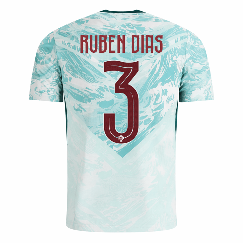 PUMA Men's Ruben Dias Portugal 2026 Authentic Match Away Jersey (White/Green Lagoon)