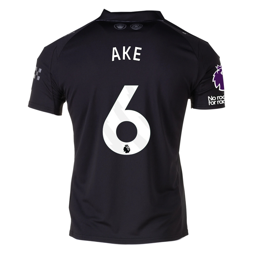 Puma Ake Men&#39;s Manchester City Away Jersey 25/26 w/ NRFR + EPL Patches (Puma Black)