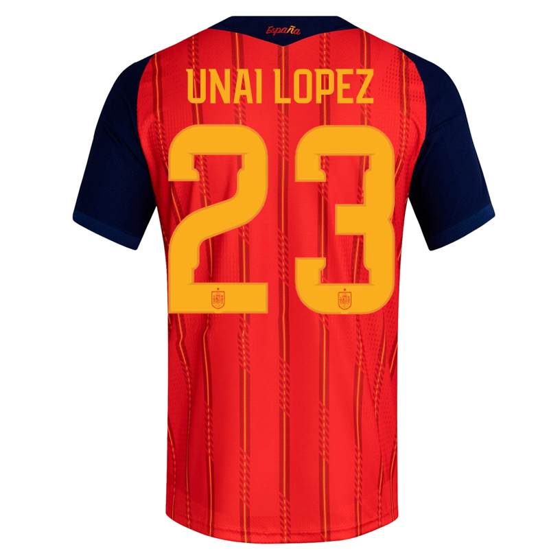 adidas Men's Unai Lopez Spain Authentic World Cup Home Jersey 2026 (Vivid Red)