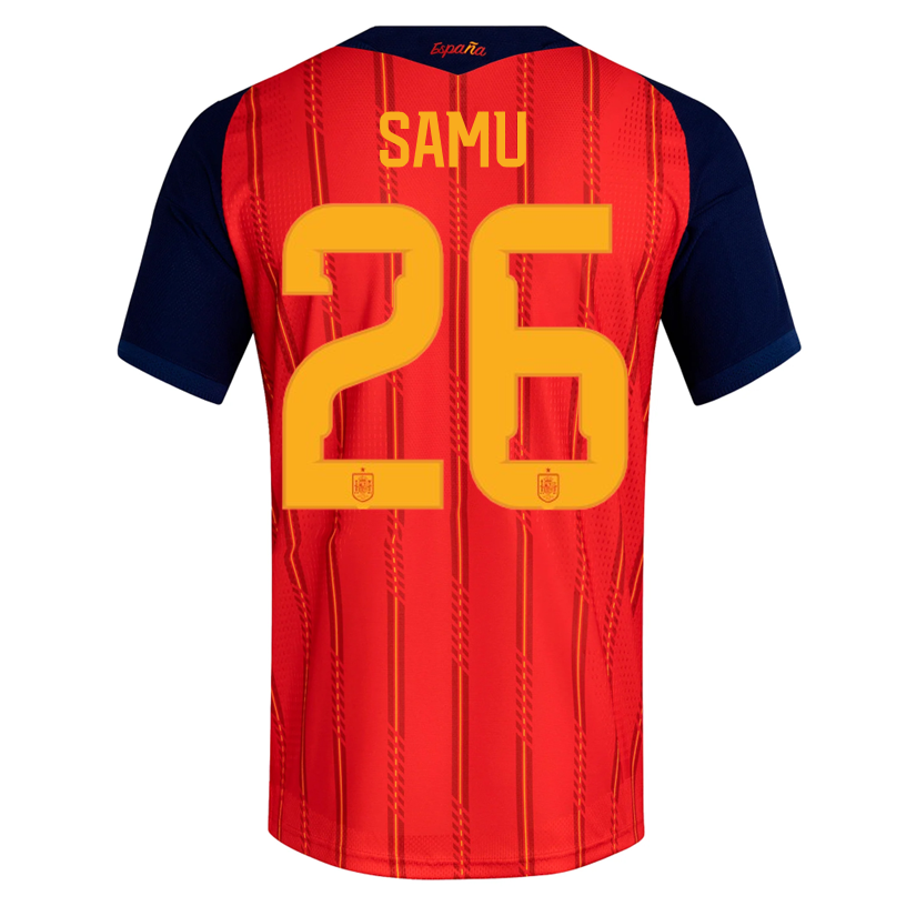 adidas Men's Samu  Spain Authentic World Cup Home Jersey 2026 (Vivid Red)