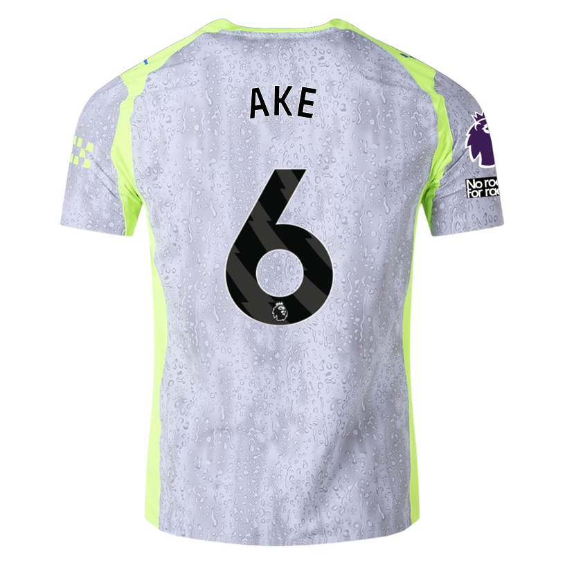 Puma Manchester City Authentic Ake Third Jersey w/ EPL + No Room For Racism 25/26 (Cool Weather/Pro Green)