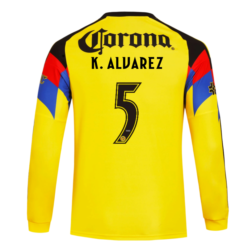adidas K. Alvarez Club América 25/26 Long Sleeve Home Jersey (Yellow)