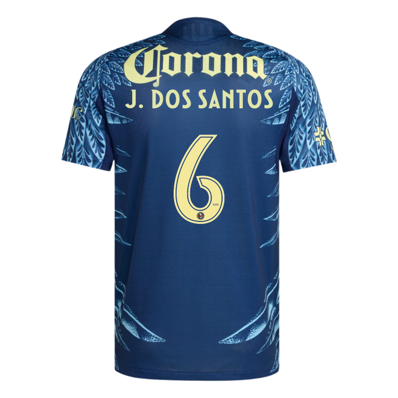 adidas J. Dos Santos Men's Club América 25/26 Authentic Away Jersey (Blue)