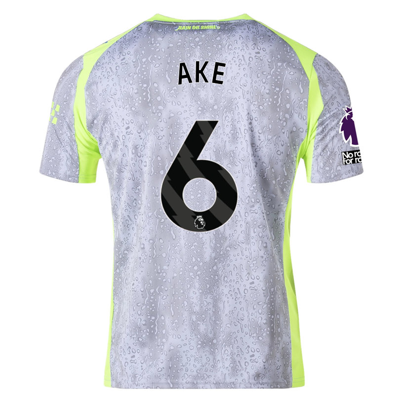 Puma Men's Manchester City Ake Third Jersey w/ EPL + No Room For Racism Patches 25/26 (Cool Weather/Pro Green)