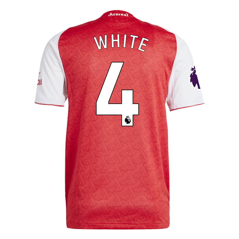 adidas Ben White Arsenal FC Authentic Home Jersey 25/26 w/ EPL Patch (Better Scarlet/White