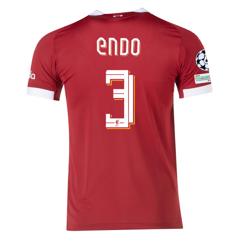 adidas Men's Liverpool Endo Home Jersey 25/26 w/ Champions League Patches (Strawberry Red)