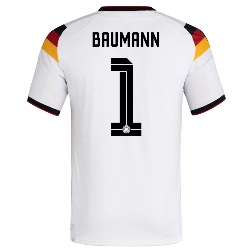 adidas Men's Baumann Germany Authentic Home World Cup Jersey 2026 (White/Black)