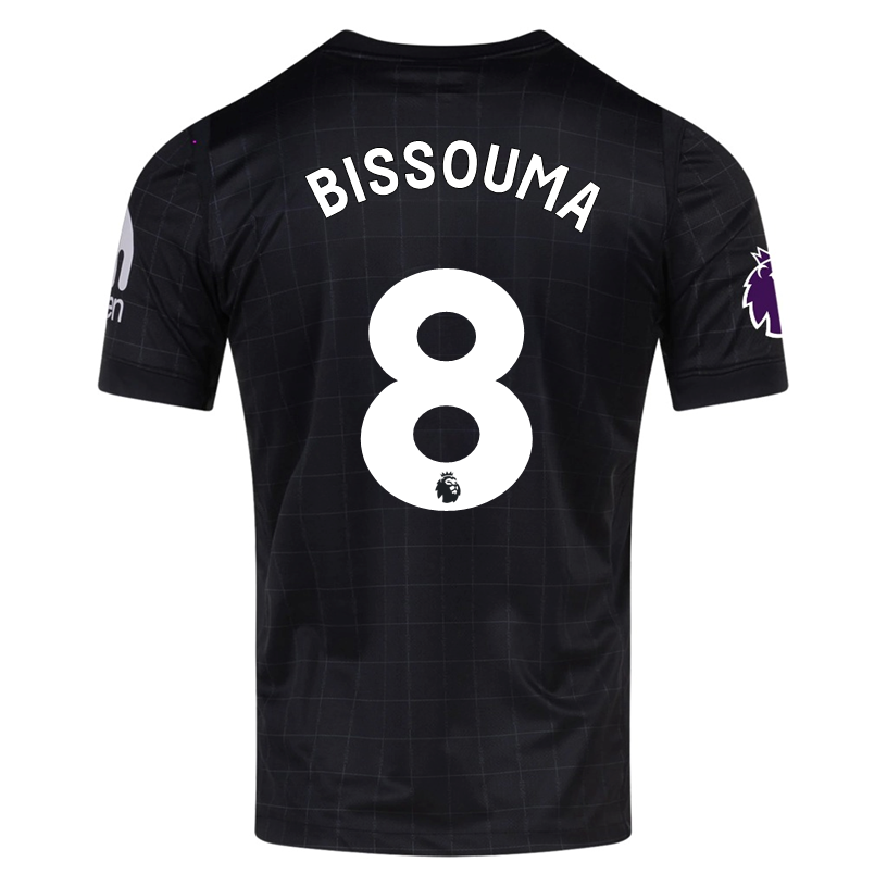 Nike Bissouma Men's Tottenham Away Jersey w/ EPL + No Room For Racism Patches 25/26 (Black/Iron)