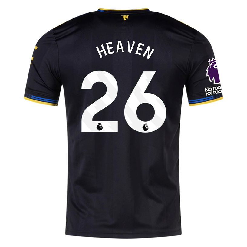 adidas Heaven Men's Manchester United Authentic Third Jersey 25/26 w/ NRFR + EPL Patches (Black)