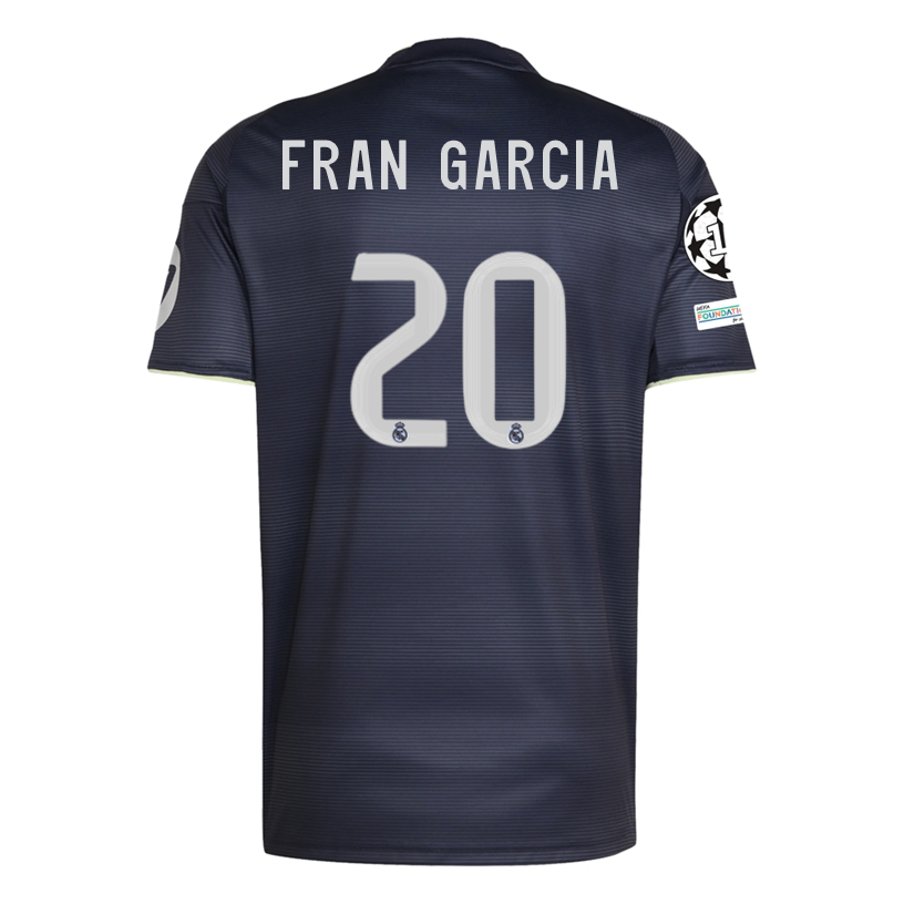 adidas Fran García Real Madrid 25/26 Away Jersey w/ Champions League Patches (Legend Ink)