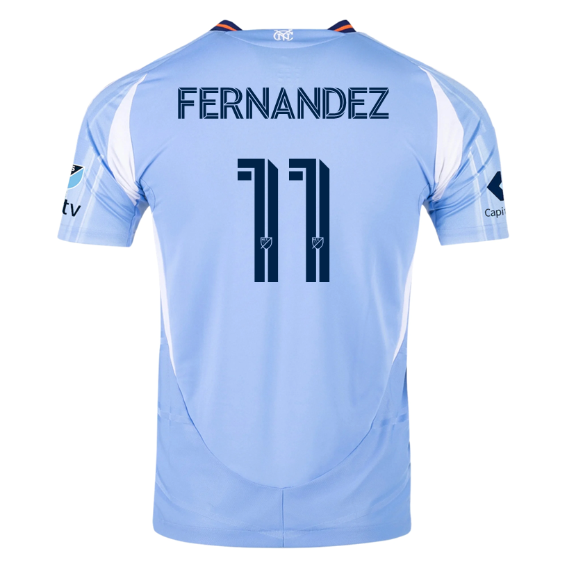 adidas Julian Fernández New York City FC Authentic Home Jersey 25/26 w/ MLS Patches (Bahia Light Blue)