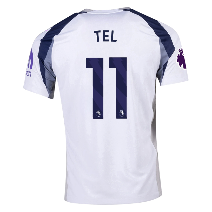 Nike Tel Tottenham Hotspurs Home Jersey w/ EPL + No Room For Racism Patch 25/26 (White/Iron/Binary Blue)