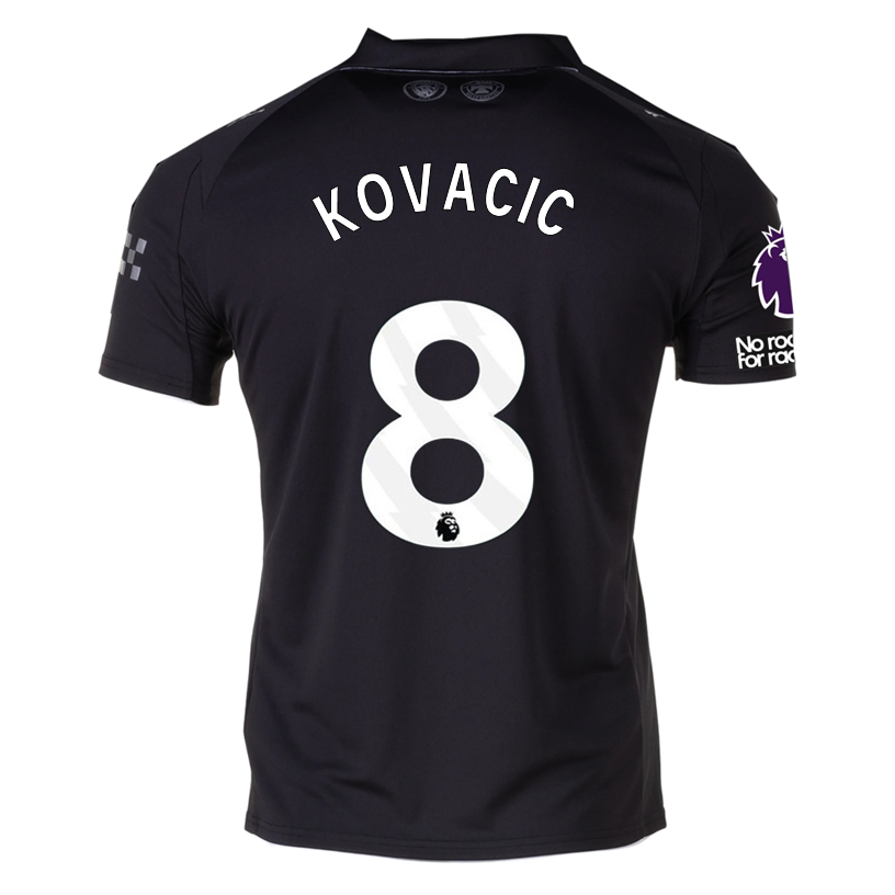 Puma Kovacic Men's Manchester City Away Jersey 25/26 w/ NRFR + EPL Patches (Puma Black)