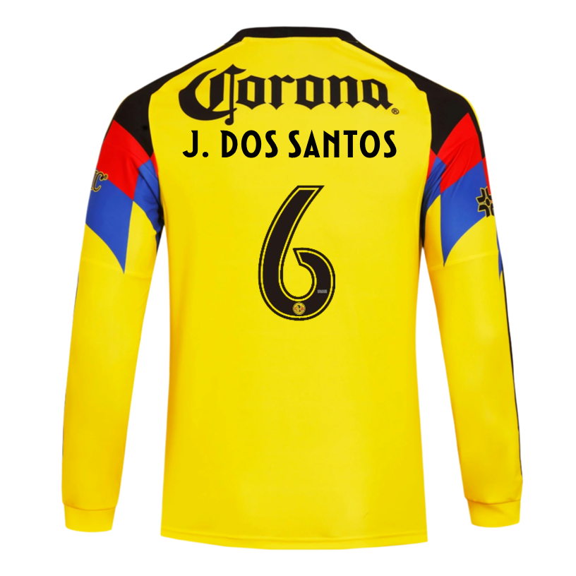 adidas J. Dos Santos Club América 25/26 Long Sleeve Home Jersey (Yellow)
