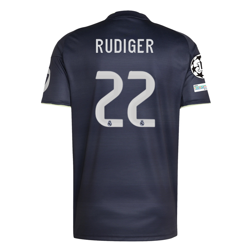 adidas Rüdiger Real Madrid 25/26 Away Jersey w/ Champions League Patches (Legend Ink)