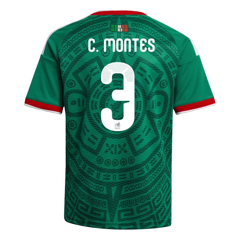 adidas Youth C. Montes Mexico 2026 Home World Cup Jersey (Bold Green)