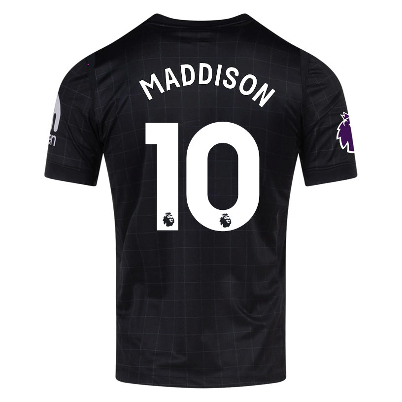 Nike Maddison Men's Tottenham Away Jersey w/ EPL + No Room For Racism Patches 25/26 (Black/Iron)