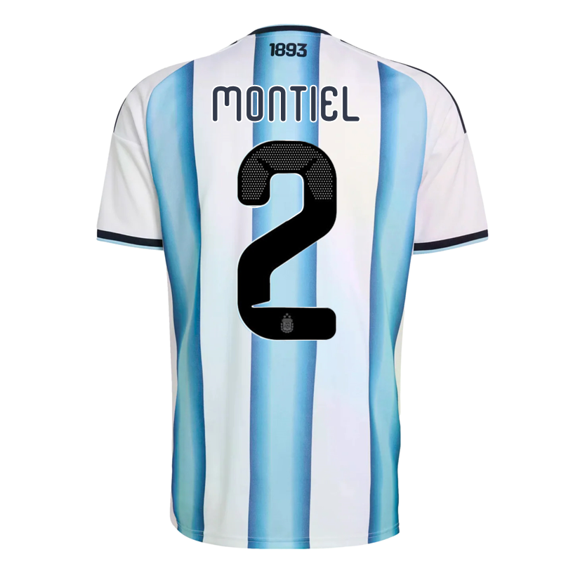 adidas Men's Montiel Argentina 2026 Home World Cup Jersey (White/Icey Light Blue)
