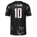 Nike Mens Canada J. David Away Stadium Jersey 2026 (Black/Red)