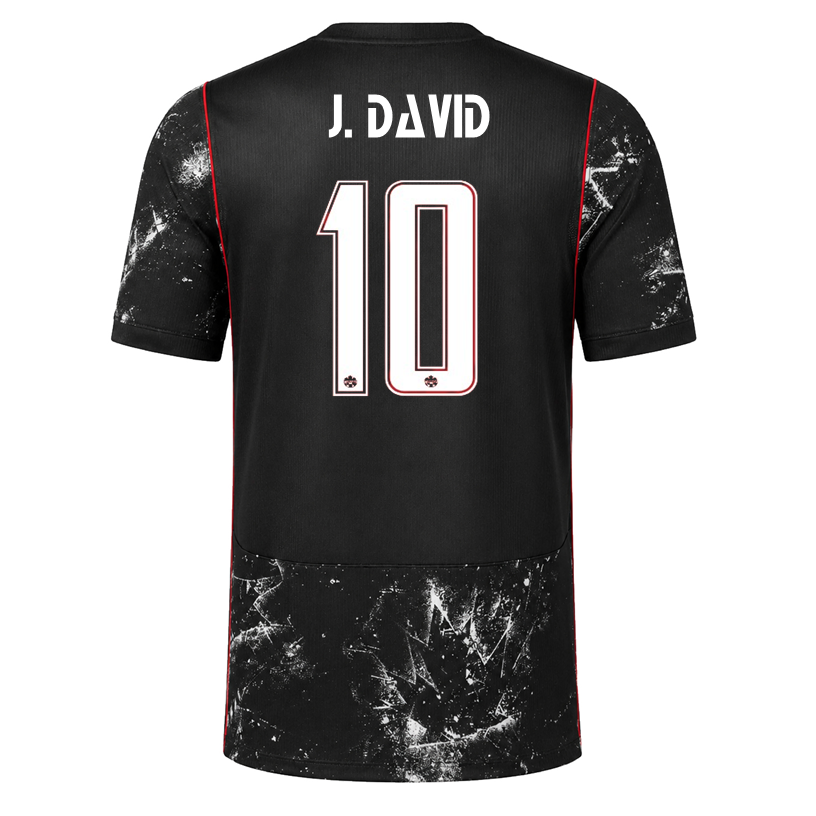Nike Mens Canada J. David Away Stadium Jersey 2026 (Black/Red)