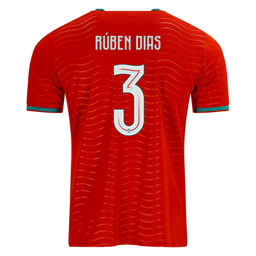 PUMA Men's Portugal Ruben Dias Home World Cup 2026 Soccer Jersey (Club Red/Green Lagoon)