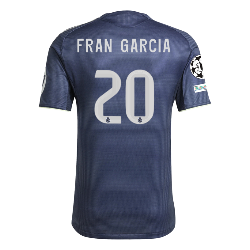 adidas Fran García Real Madrid Authentic Away Jersey 25/26 w/ Champions League Patches (Legend Ink)