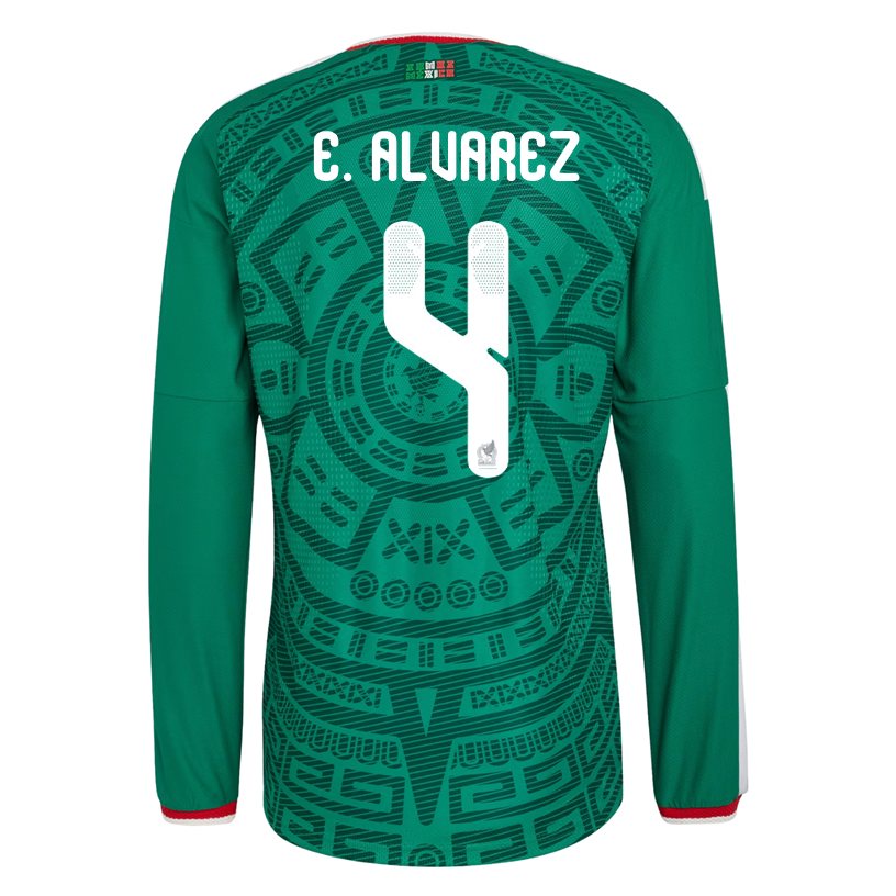 adidas Men&#39;s E. Alvarez   Mexico Long-Sleeve Authentic Home Jersey 2026 (Bold Green)