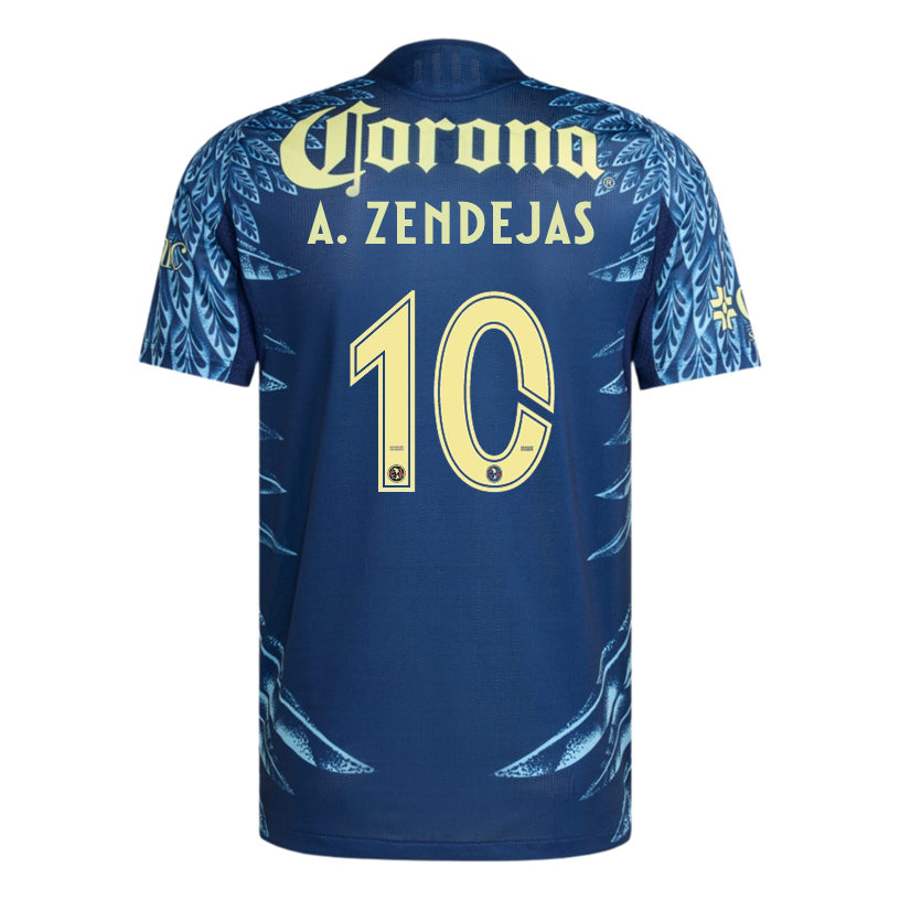 adidas A. Zendejas Men&#39;s Club América 25/26 Authentic Away Jersey (Blue)