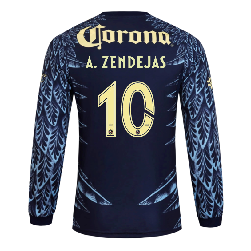 adidas A. Zendejas Club América 25/26 Away Long Sleeve Jersey (Blue)