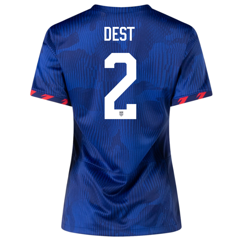 Nike Womens United States Sergino Dest Away Jersey 23/24 (Hyper Royal/Loyal Blue)