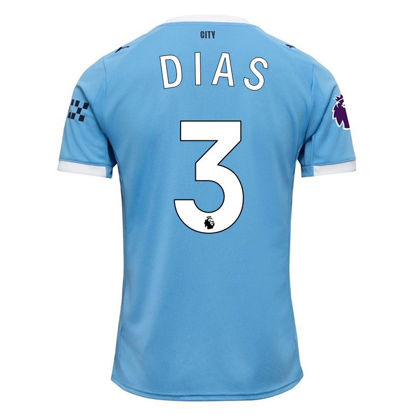 Puma Ruben Dias Manchester City Home Jersey 25/26 w/ EPL + Sponsor Patch (Team Light Blue/Puma White)
