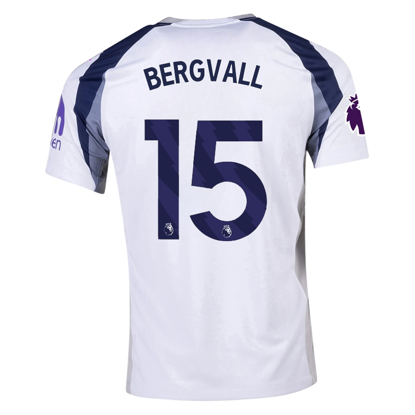 Nike Bergvall Tottenham Hotspurs Home Jersey w/ EPL + No Room For Racism Patch 25/26 (White/Iron/Binary Blue)