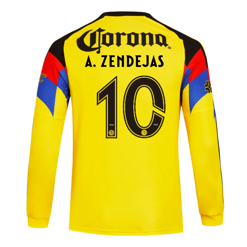 adidas A. Zendejas Club América 25/26 Long Sleeve Home Jersey (Yellow)